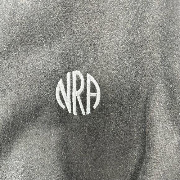 NRA National Rifle Association Mens L Member Bomber Jacket Black Leather Wool - Picture 11 of 16